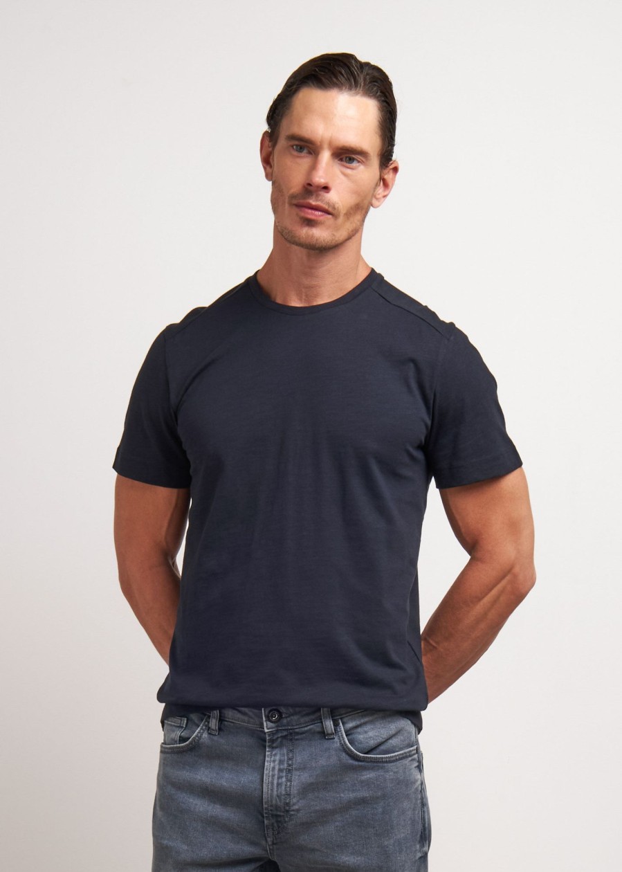 Uomo Conbipel T-Shirt E Polo | T-Shirt Con Tagli Blu Scuro