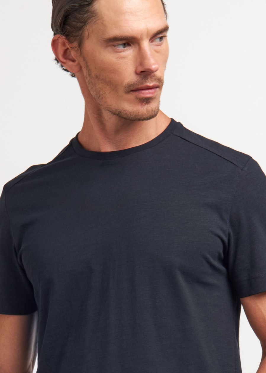 Uomo Conbipel T-Shirt E Polo | T-Shirt Con Tagli Blu Scuro