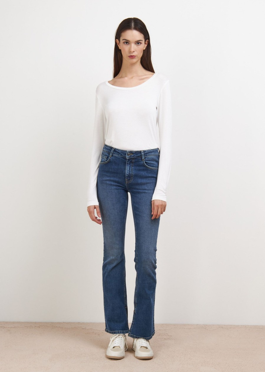 Donna Conbipel Jeans | Denim A Zampetta Blu