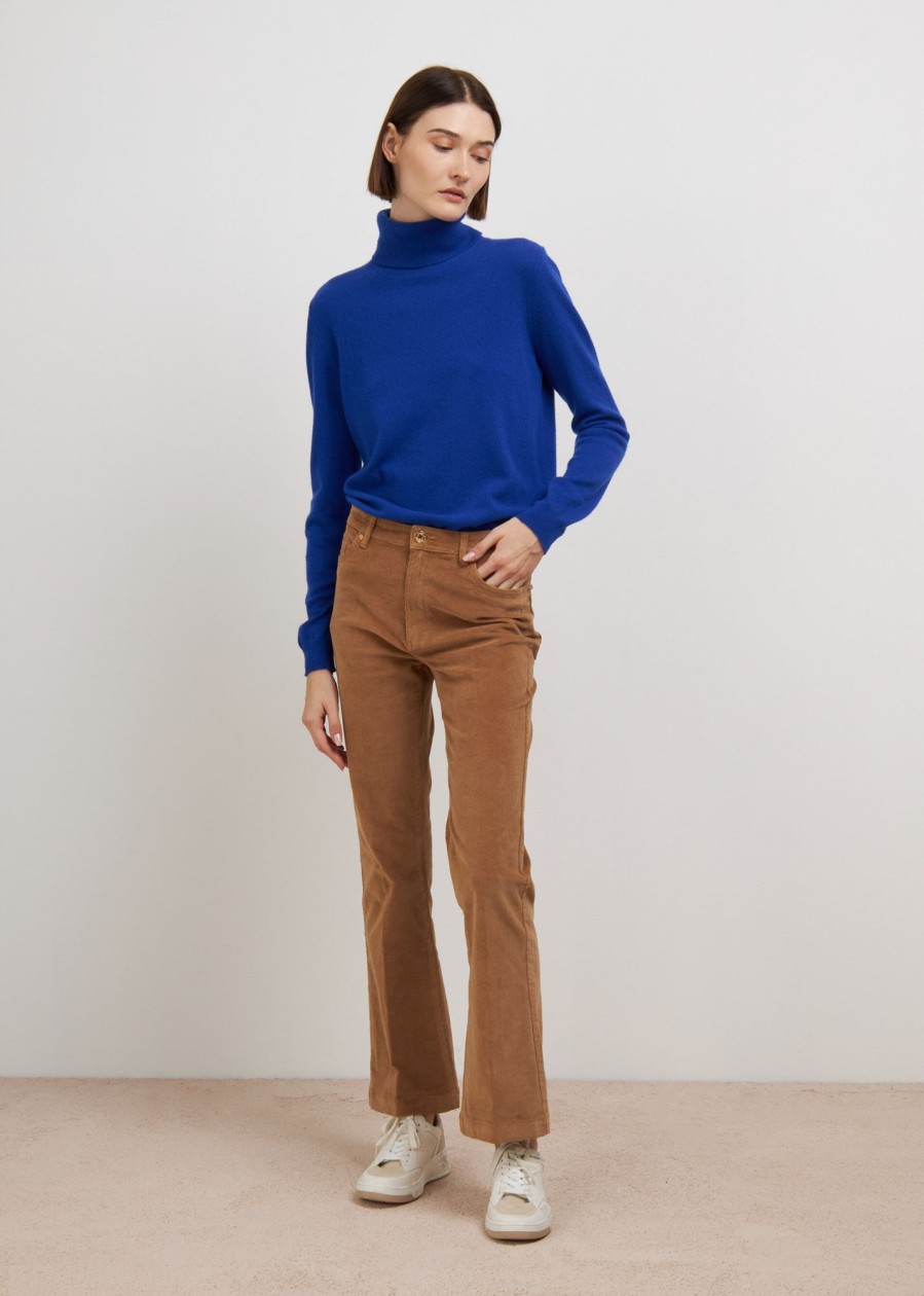 Donna Conbipel Maglieria | Dolcevita In Cashmere Blu Chiaro