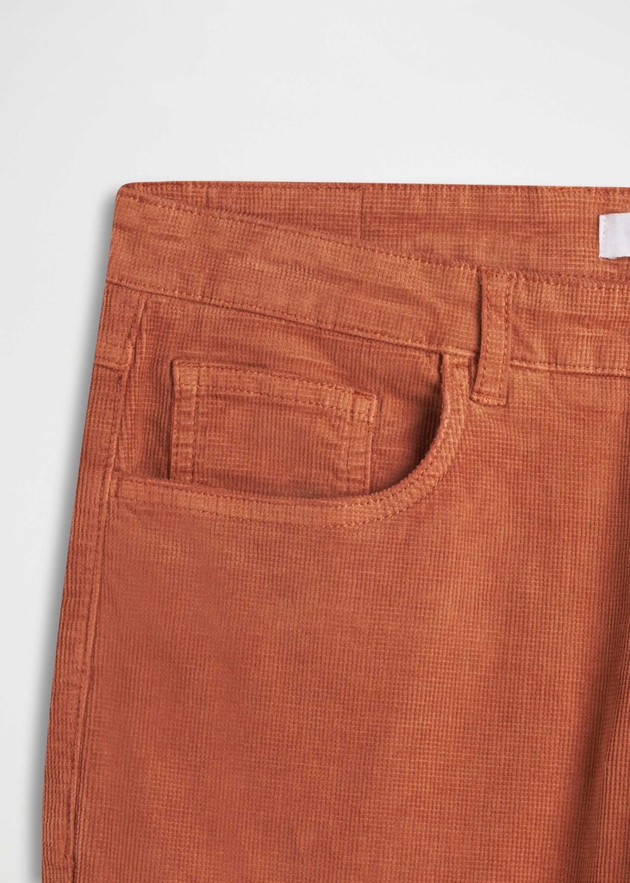 Uomo Conbipel Pantaloni | Pantaloni Slim In Velluto Arancio