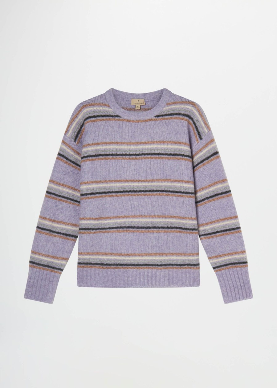 Donna Conbipel Maglieria | Pullover A Righe Lilla