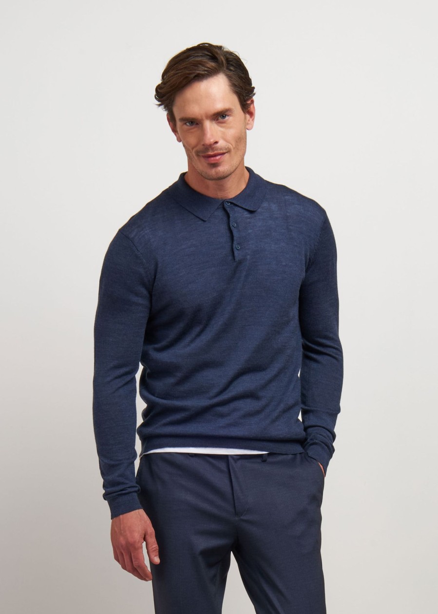 Uomo Conbipel Maglieria | Polo In Merino Extra Fine Jeans