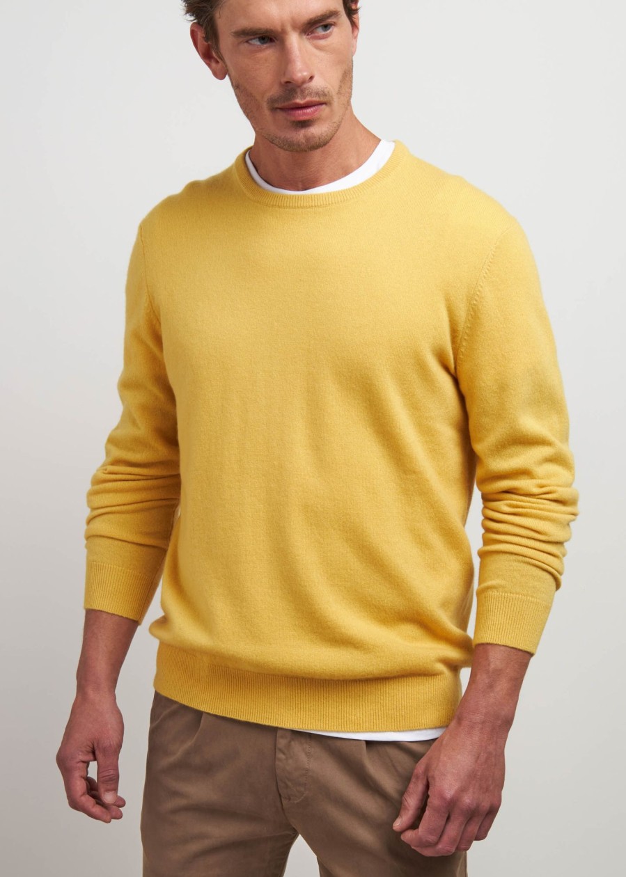 Uomo Conbipel Maglieria | Maglia In Puro Cashmere Ocra