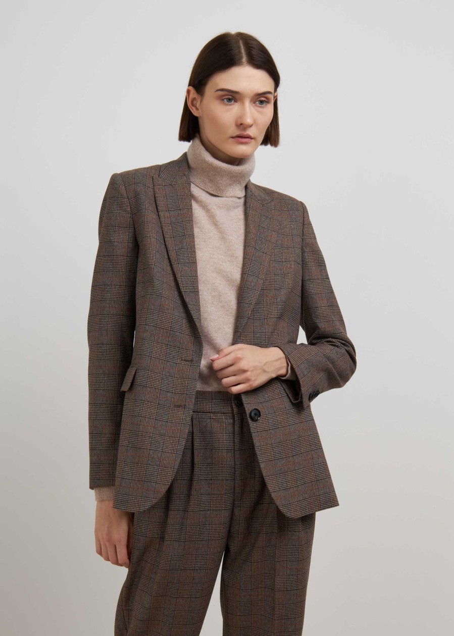 Donna Conbipel Giacche | Blazer Check Tabacco