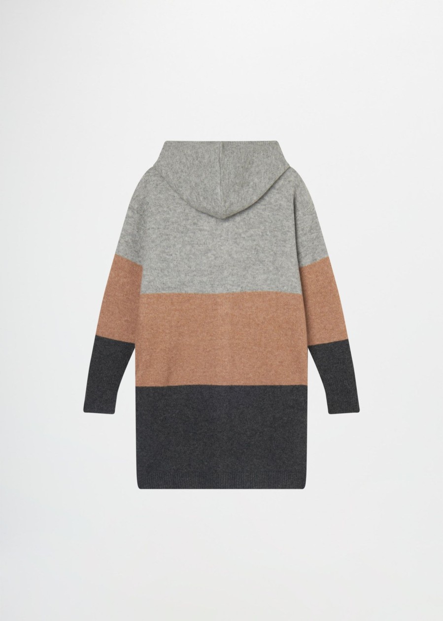 Donna Conbipel Maglieria | Cardigan In Lana Grigio Medio Melange