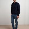 Uomo Conbipel Camicie | Camicia In Velluto Blu Scuro