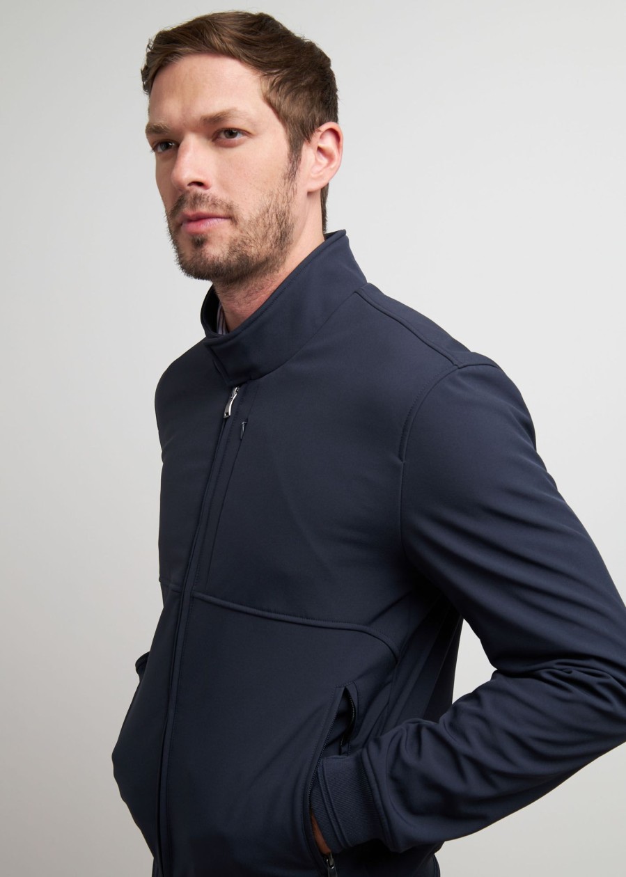 Uomo Conbipel Giubbotti | Giubbino In Softshell Blu Scuro