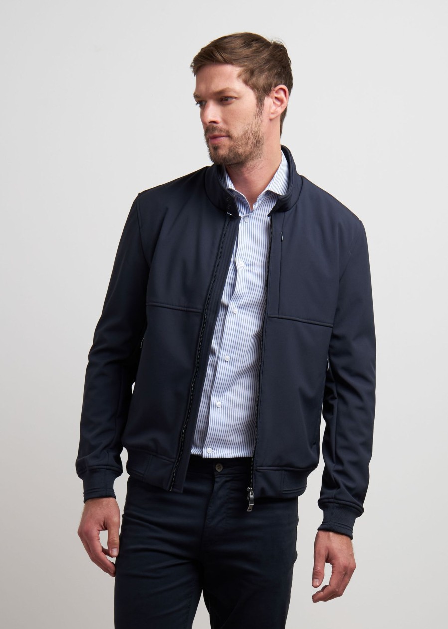 Uomo Conbipel Giubbotti | Giubbino In Softshell Blu Scuro