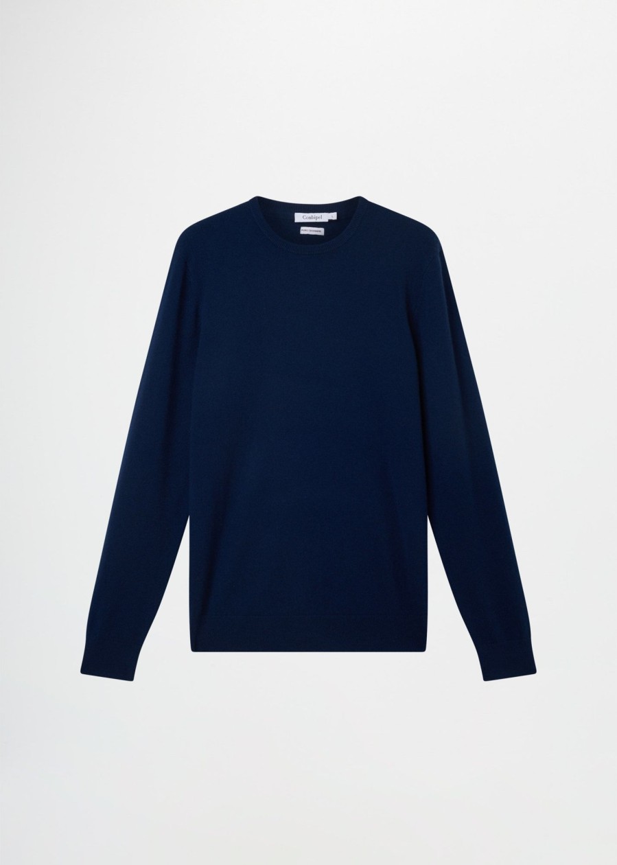 Uomo Conbipel Maglieria | Maglia In Puro Cashmere Blu