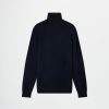 Uomo Conbipel Maglieria | Dolcevita In Cashmere Blu Scuro