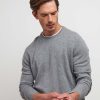 Uomo Conbipel Maglieria | Maglia In Puro Cashmere Grigio Chiaro Melange