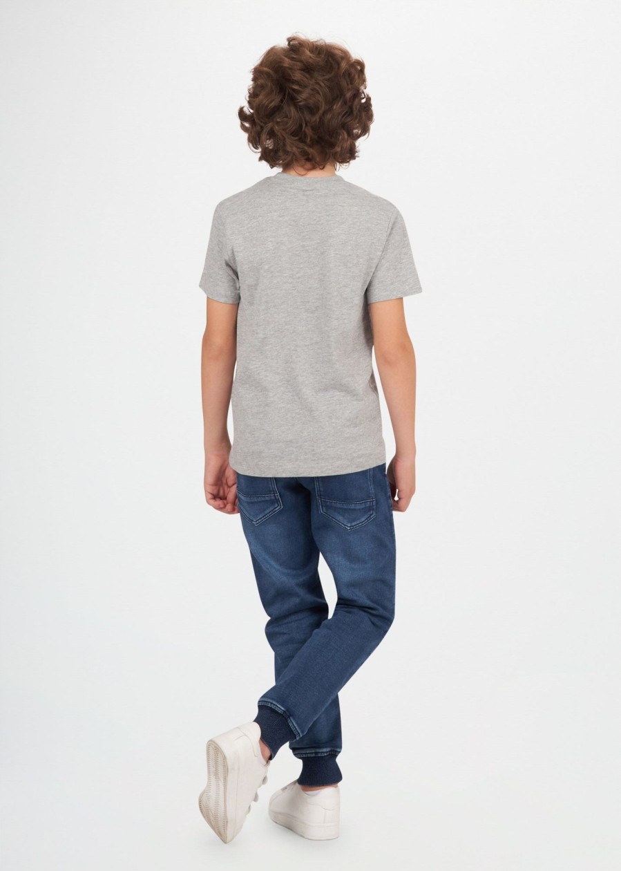 Bambino Conbipel | T-Shirt Stampa E Patch Grigio Chiaro Melange