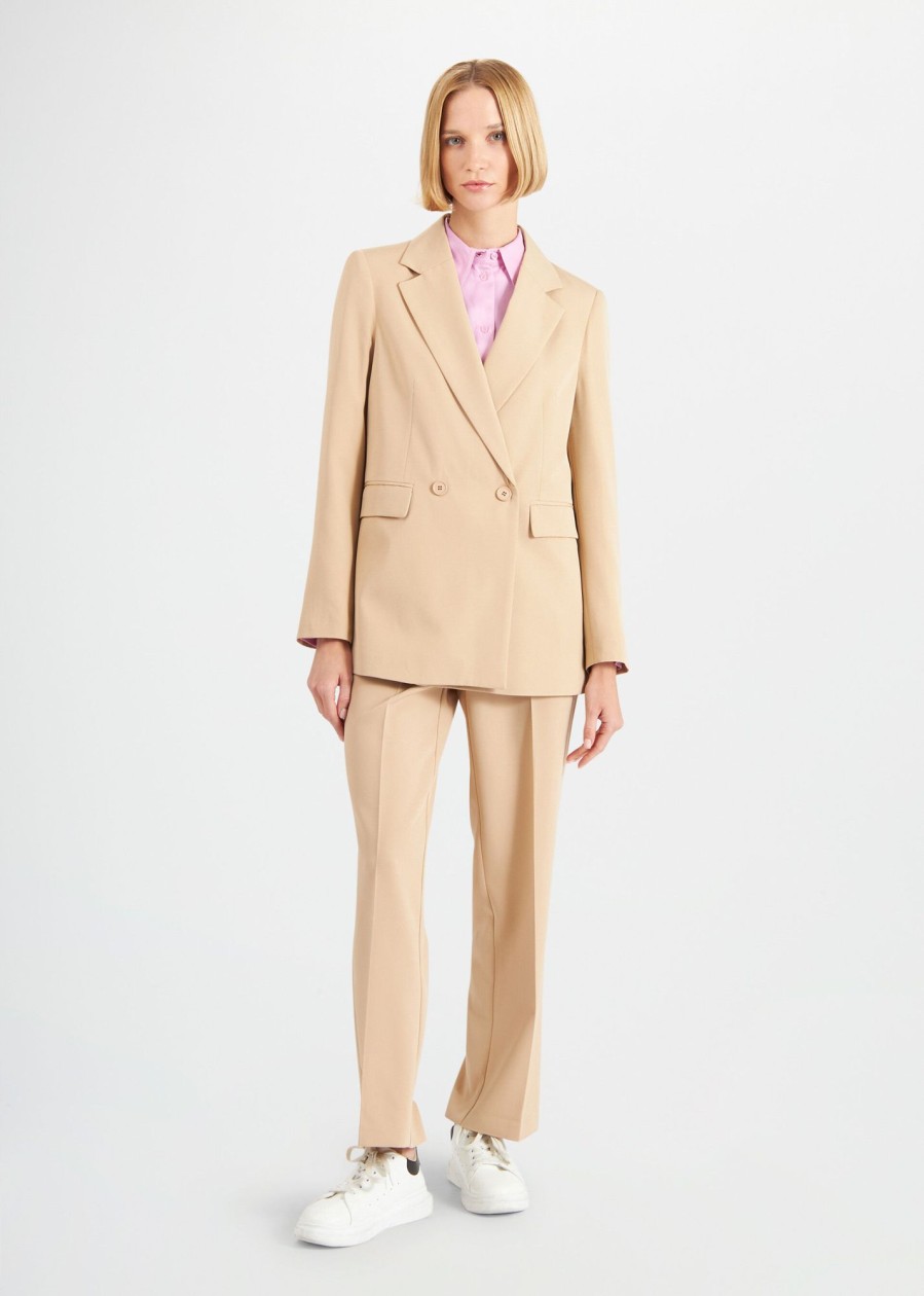 Donna Conbipel Giacche | Blazer Unito Due Bottoni Beige