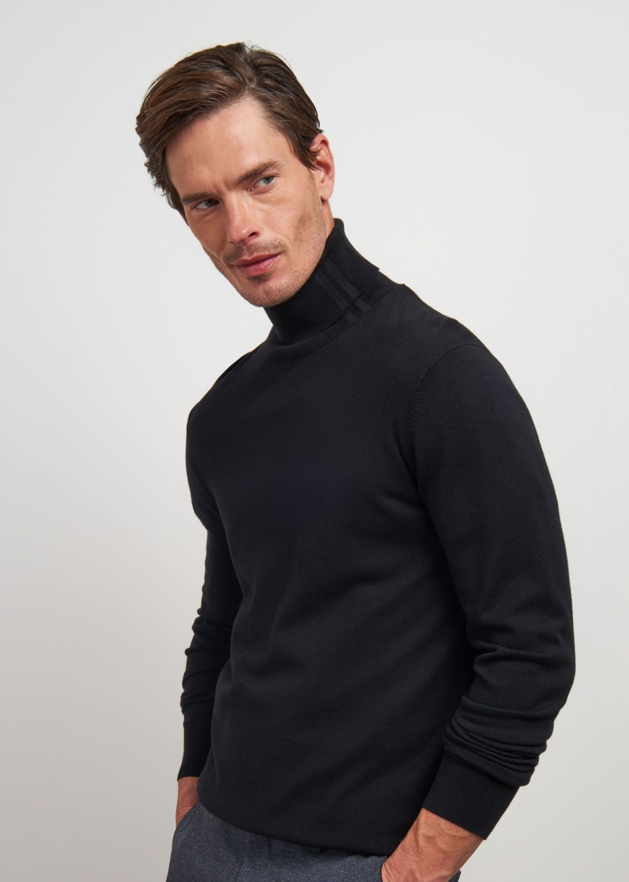 Uomo Conbipel Maglieria | Pullover Dolcevita Nero