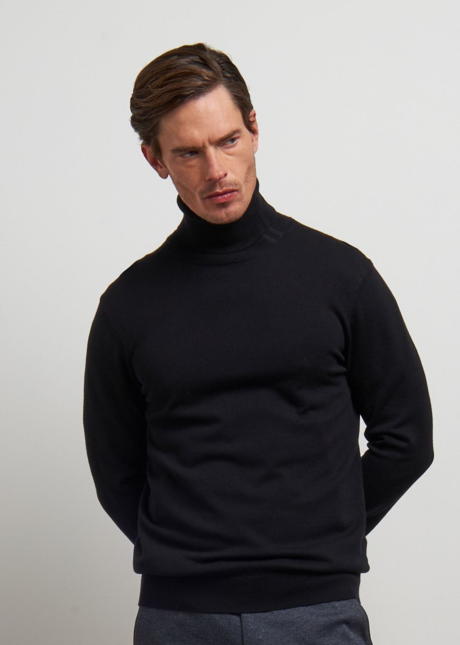 Uomo Conbipel Maglieria | Pullover Dolcevita Nero