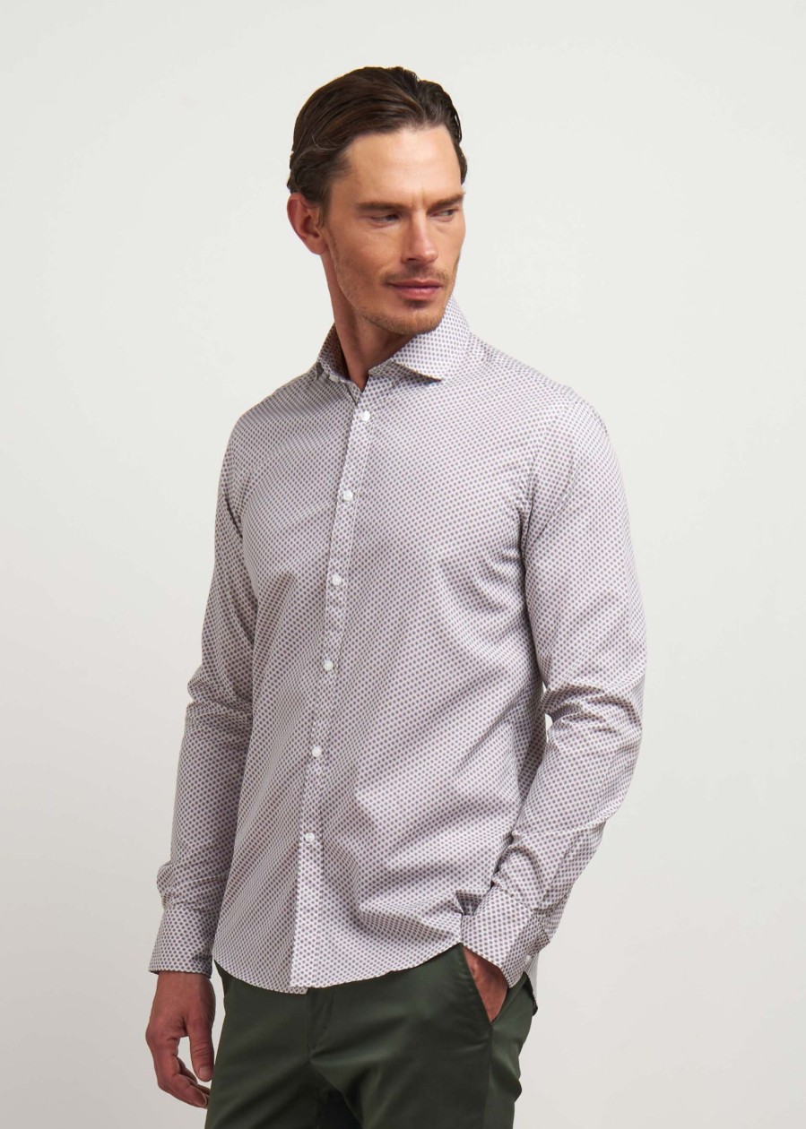 Uomo Conbipel Camicie | Camicia Regular Fit Tortora