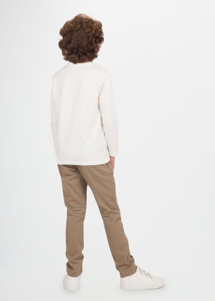 Bambino Conbipel | Chino In Gabardina Tortora