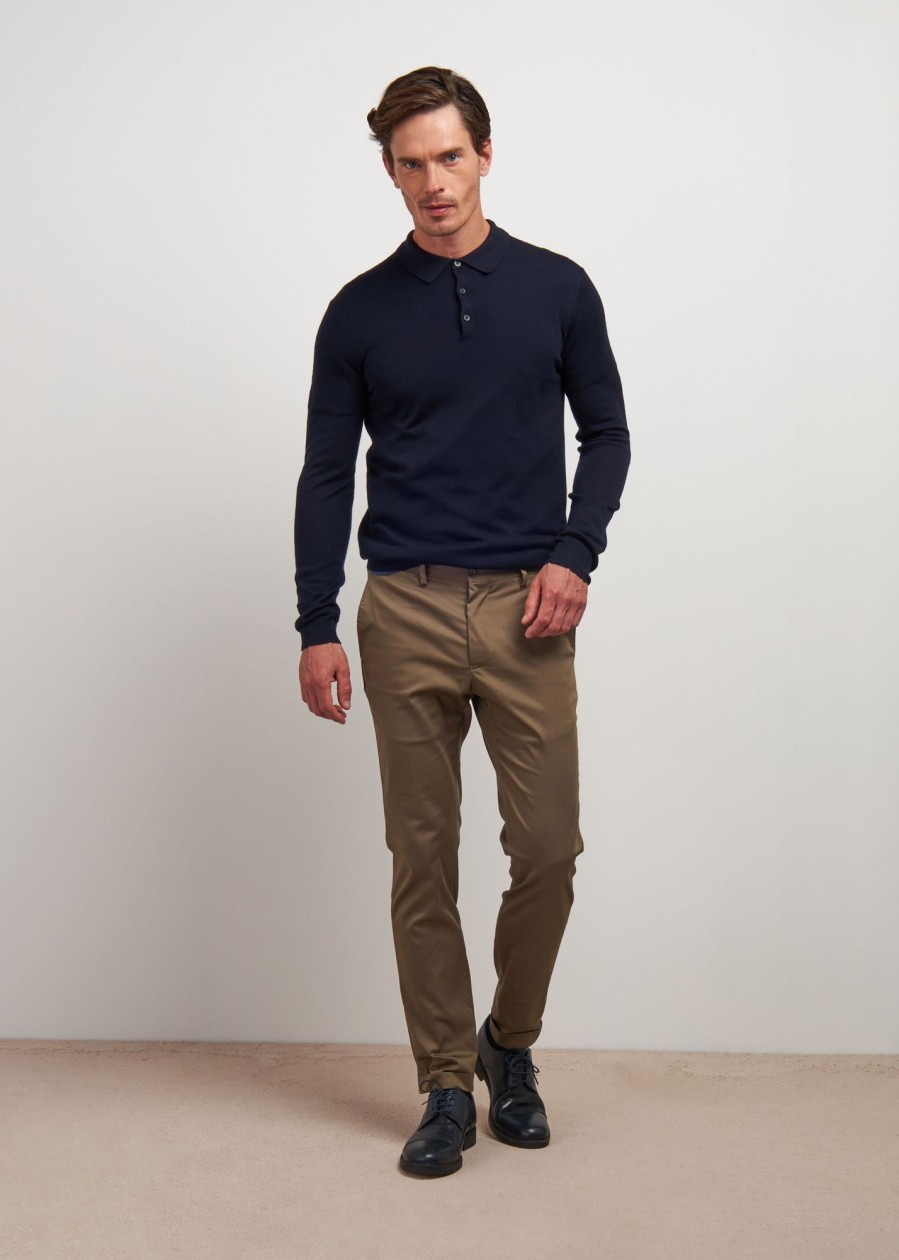 Uomo Conbipel Pantaloni | Pantaloni Cotone Stretch Fango