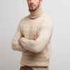 Uomo Conbipel Maglieria | Pullover Punto Bicolore Beige