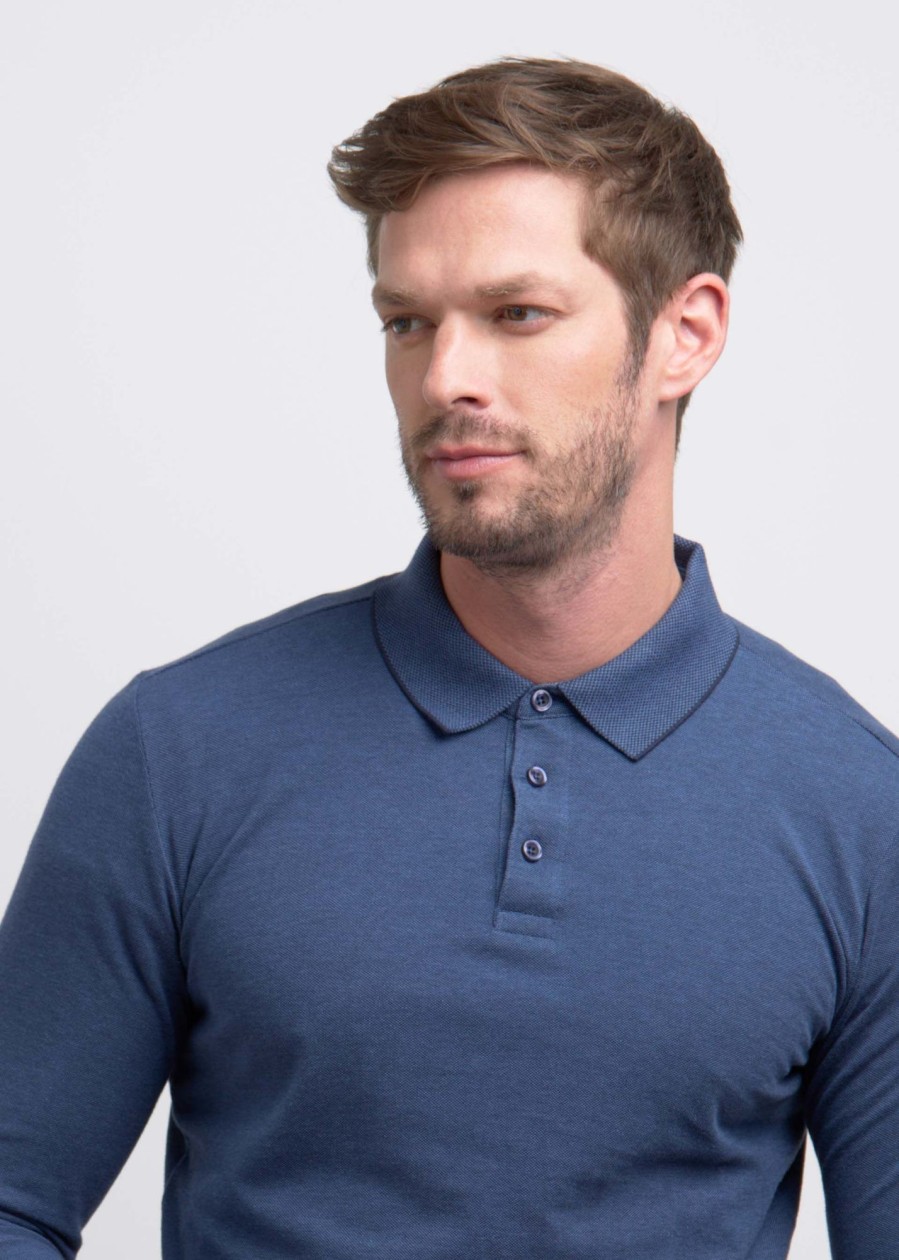 Uomo Conbipel T-Shirt E Polo | Polo Piquet Blu Scuro