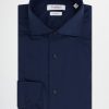 Uomo Conbipel Camicie | Camicia No Stiro Slim Fit Blu Scuro