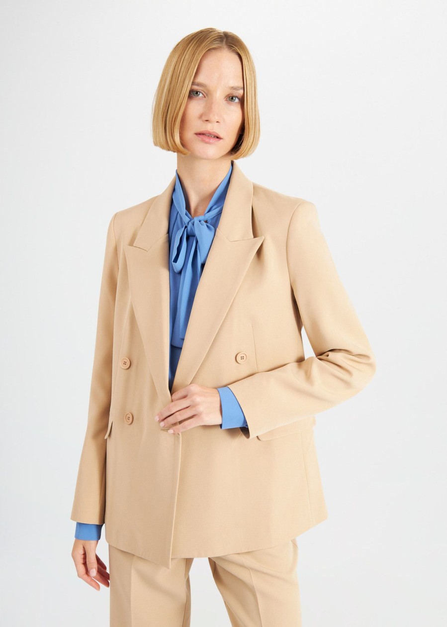 Donna Conbipel Giacche | Blazer Unito Doppiopetto Beige