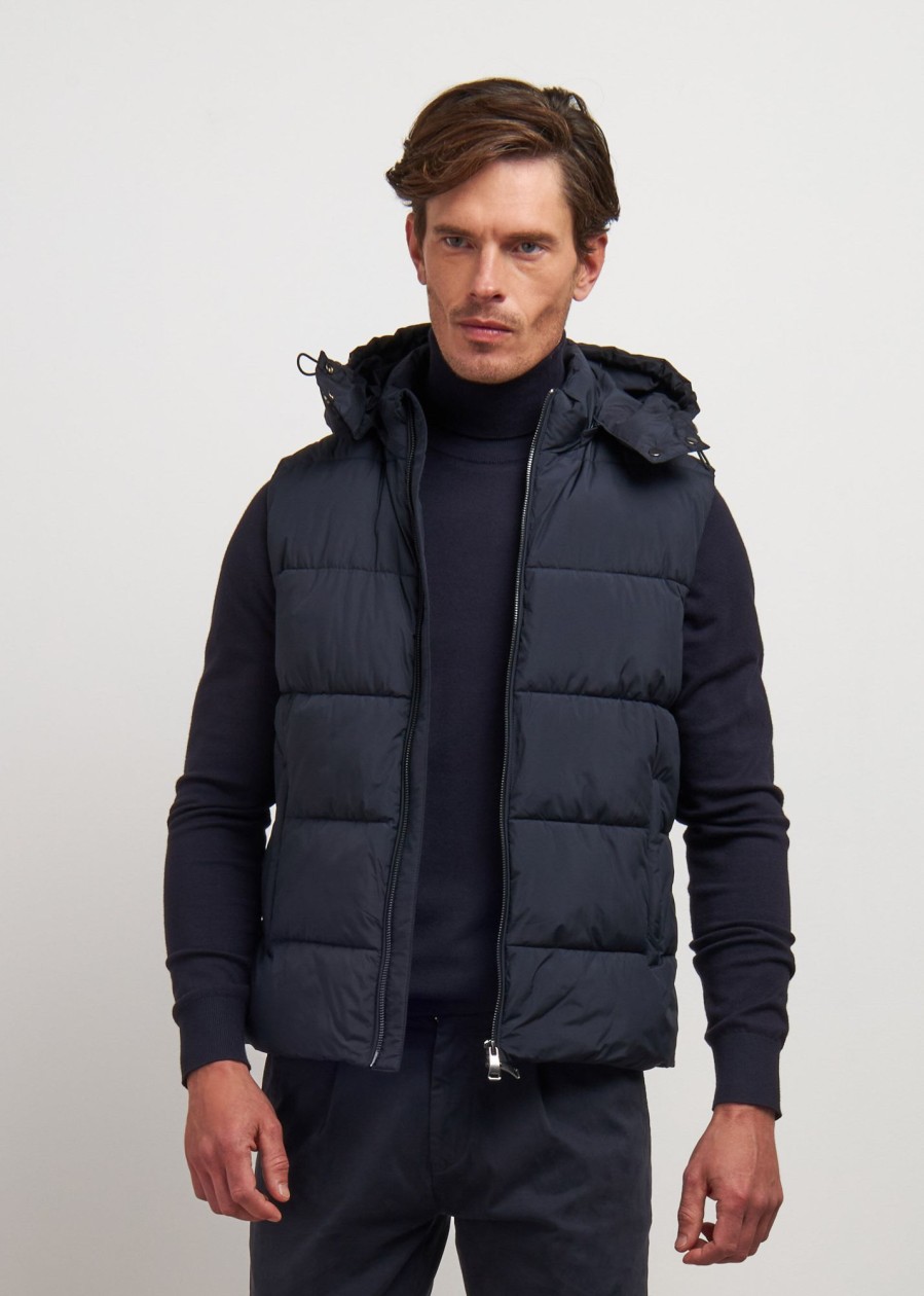 Uomo Conbipel Giubbotti | Gilet Imbottito Sorona Blu Scuro