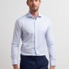 Uomo Conbipel Camicie | Camicia A Righe Slim Azzurro