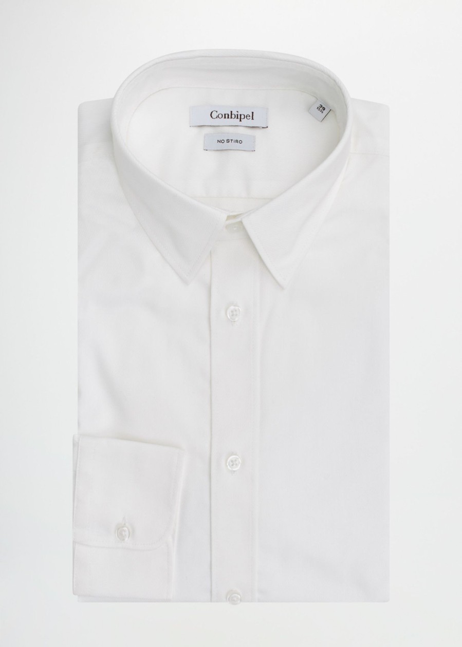 Uomo Conbipel Camicie | Camicia No Stiro Regular Bianco