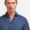 Uomo Conbipel Camicie | Camicia Tecnica Stampata Blu Scuro