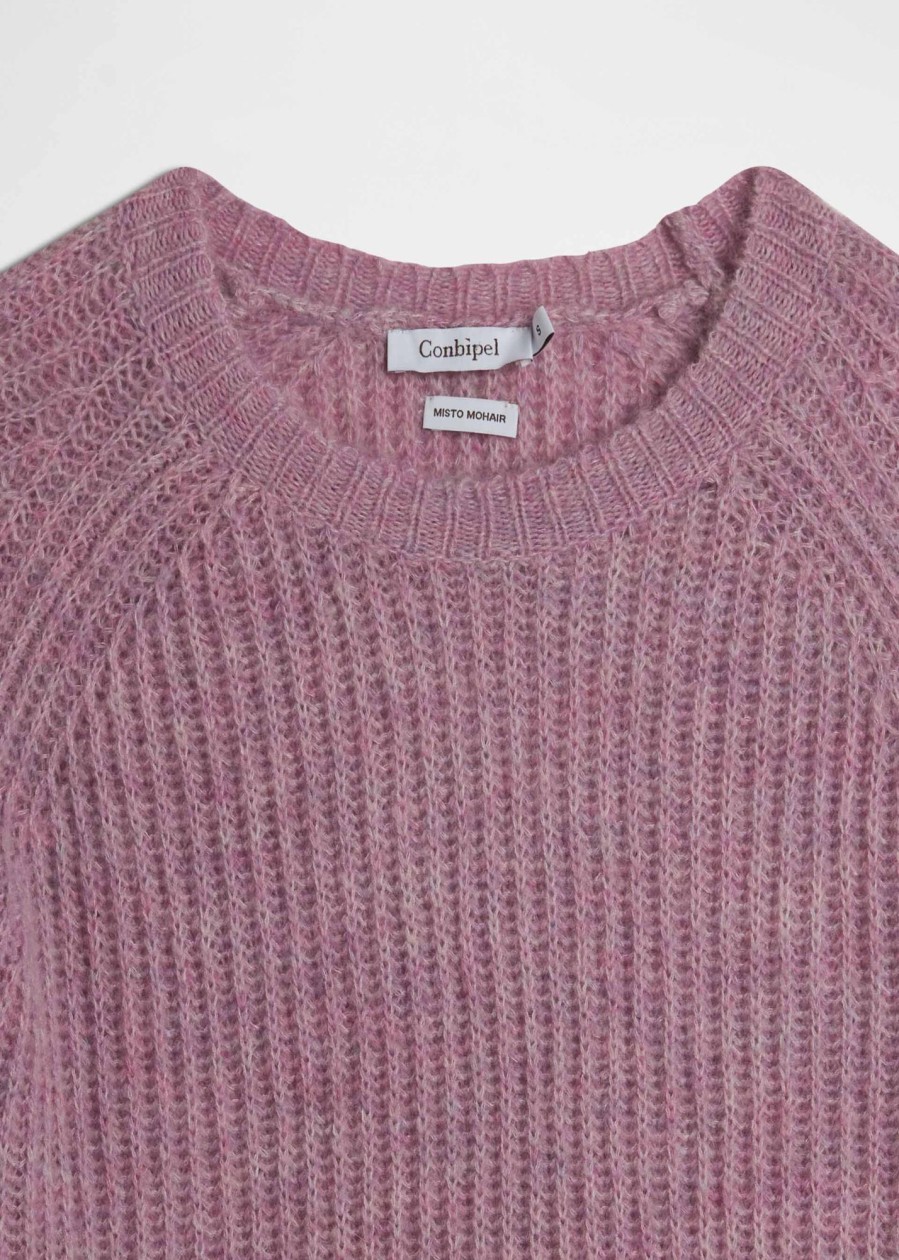 Donna Conbipel Maglieria | Pullover In Lana Mohair Fucsia Chiaro