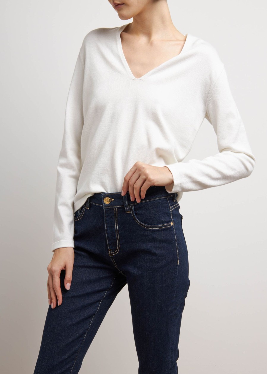 Donna Conbipel Jeans | Denim Slim Con Spacchetto Rinse