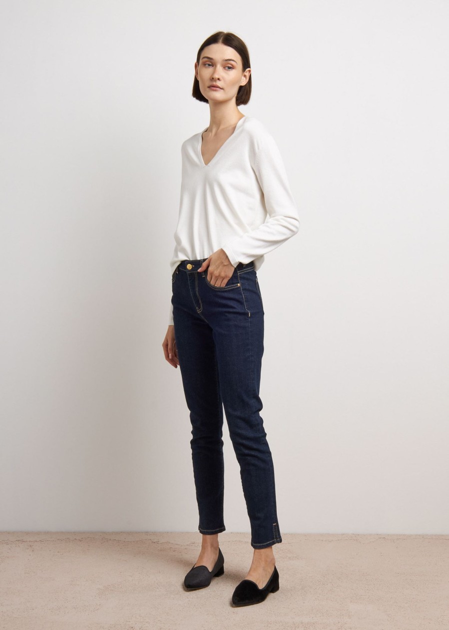 Donna Conbipel Jeans | Denim Slim Con Spacchetto Rinse