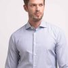 Uomo Conbipel Camicie | Camicia Fantasia A Rombi Blu Chiaro