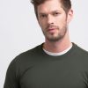 Uomo Conbipel T-Shirt E Polo | T-Shirt Doppio Collo Verde Militare