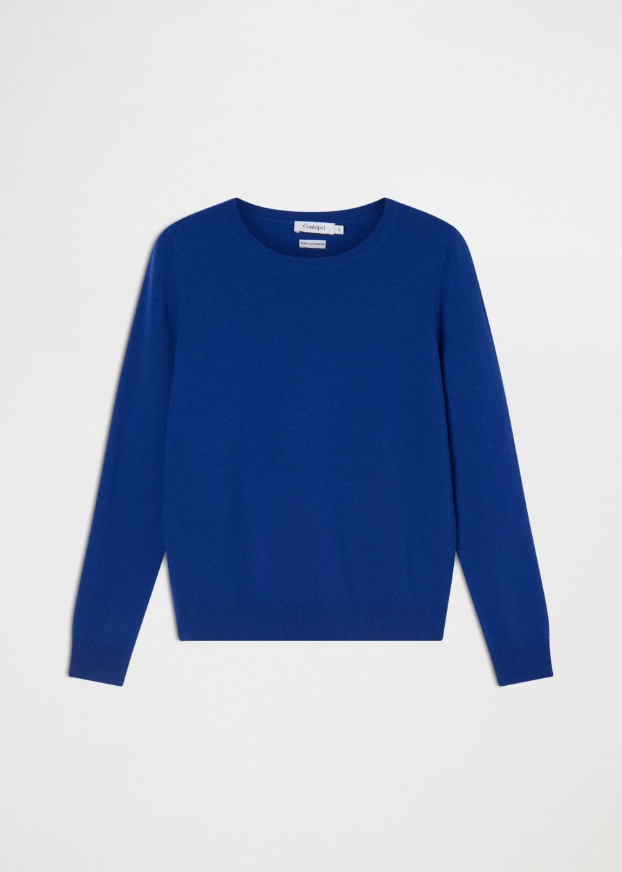 Donna Conbipel Maglieria | Pullover In Puro Cashmere Blu Chiaro