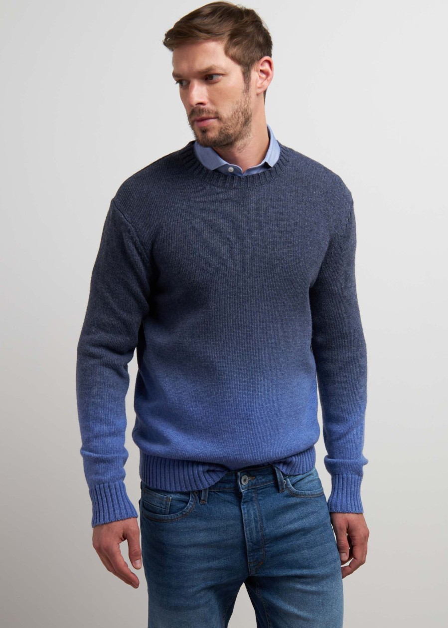 Uomo Conbipel Maglieria | Pullover Degrade Blu