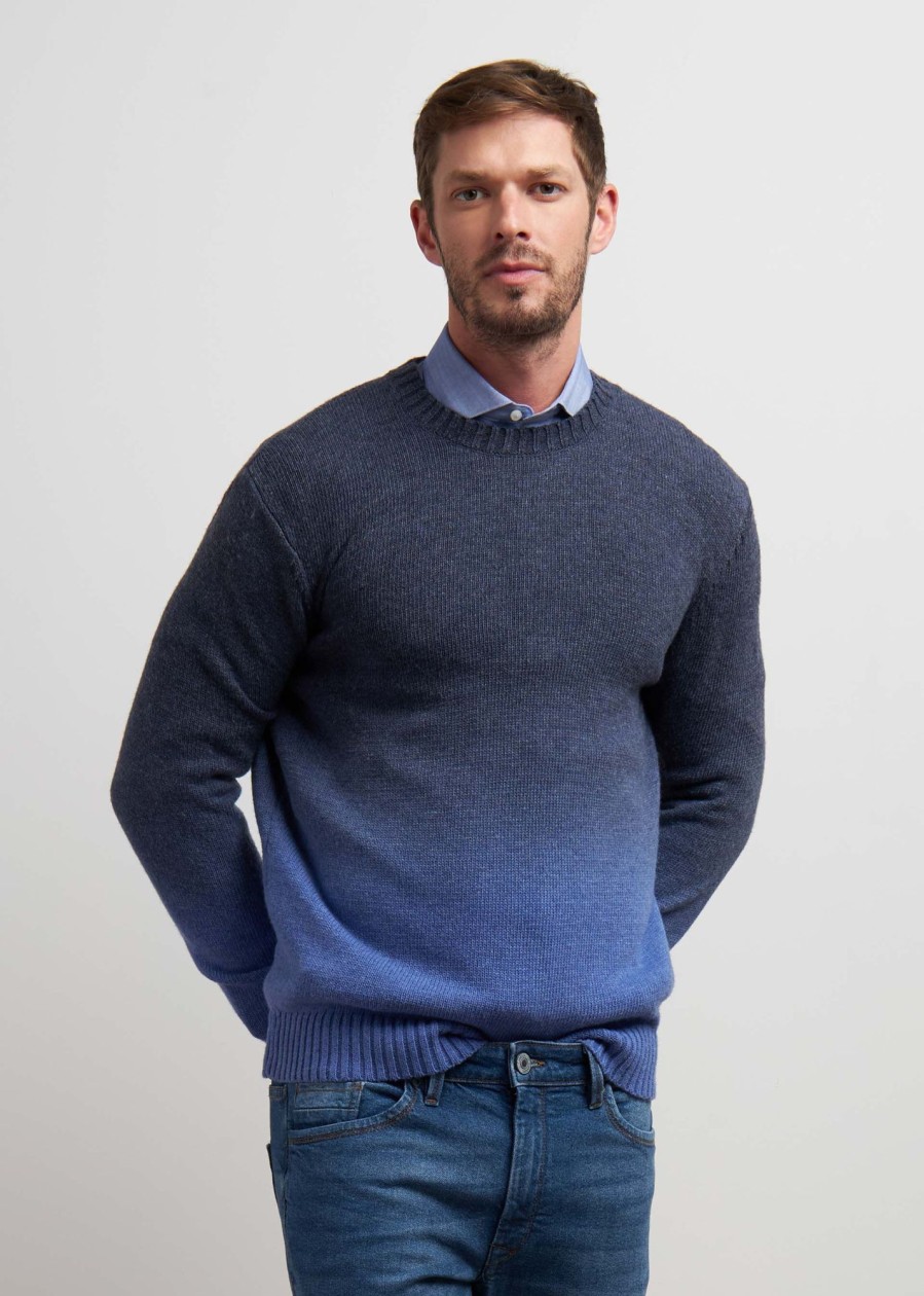 Uomo Conbipel Maglieria | Pullover Degrade Blu