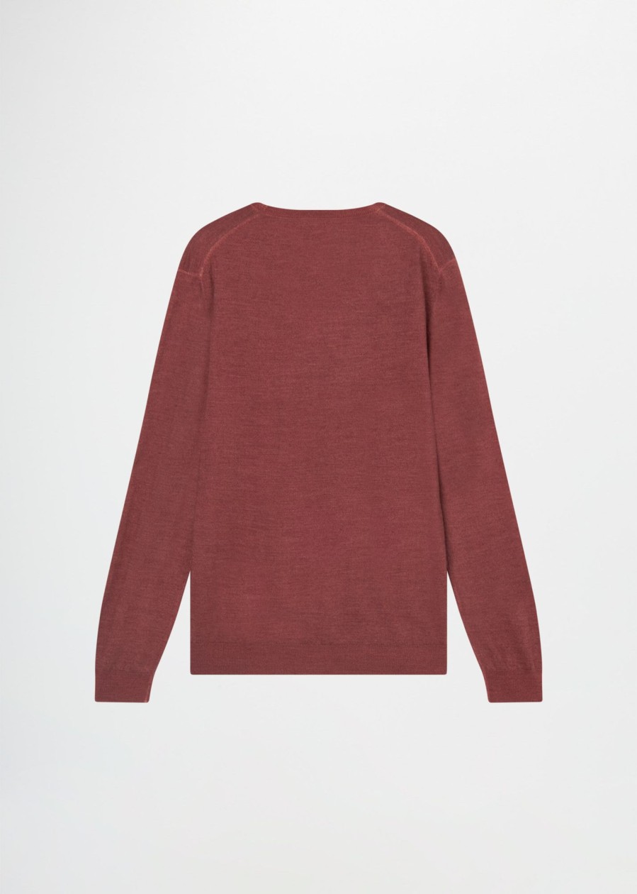 Uomo Conbipel Maglieria | Pullover In Lana Merino Bordeaux