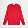 Donna Conbipel Camicie | Blusa Scollatura A Goccia Rosso Chiaro