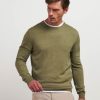 Uomo Conbipel Maglieria | Pullover In Lana Merino Verde Militare