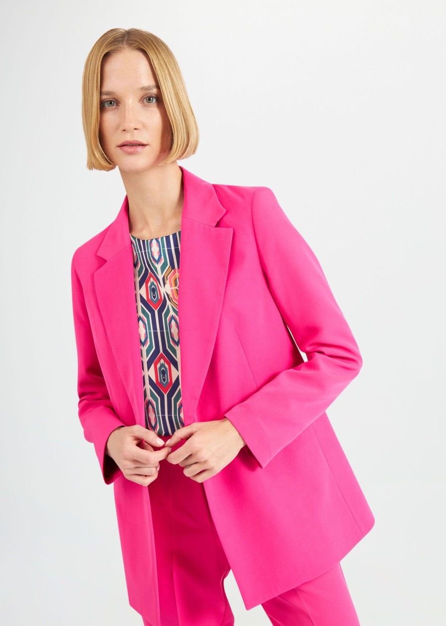 Donna Conbipel Giacche | Blazer Unito Due Bottoni Fucsia Chiaro