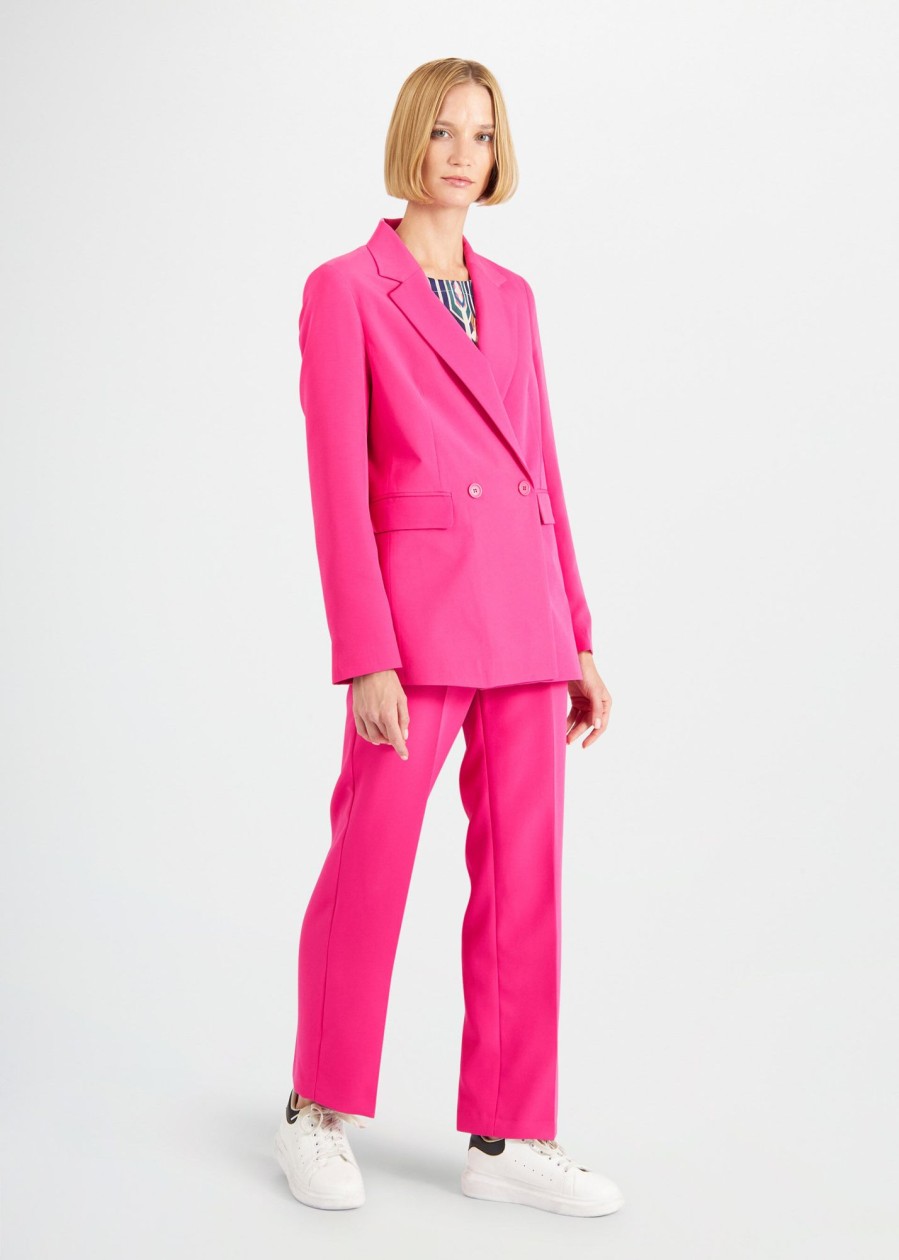 Donna Conbipel Giacche | Blazer Unito Due Bottoni Fucsia Chiaro