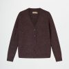 Donna Conbipel Maglieria | Cardigan Con Scollo A V Melanzana