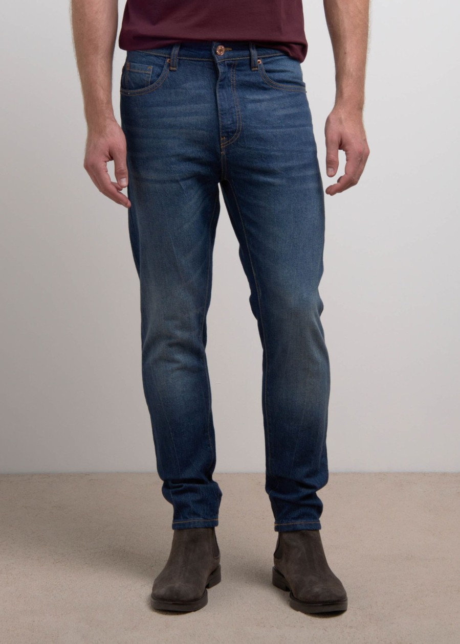 Uomo Conbipel Jeans | Denim Carrot Fit Blu