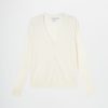 Donna Conbipel Maglieria | Cardigan Con Scollo A V Bianco Lana