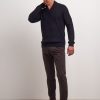 Uomo Conbipel Pantaloni | Chino In Raso Di Cotone Moro