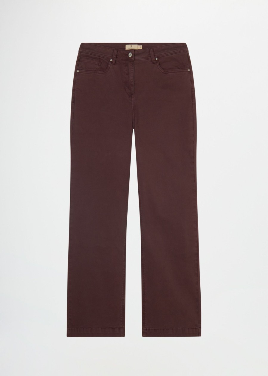 Donna Conbipel Pantaloni | Pantaloni In Gabardine Melanzana