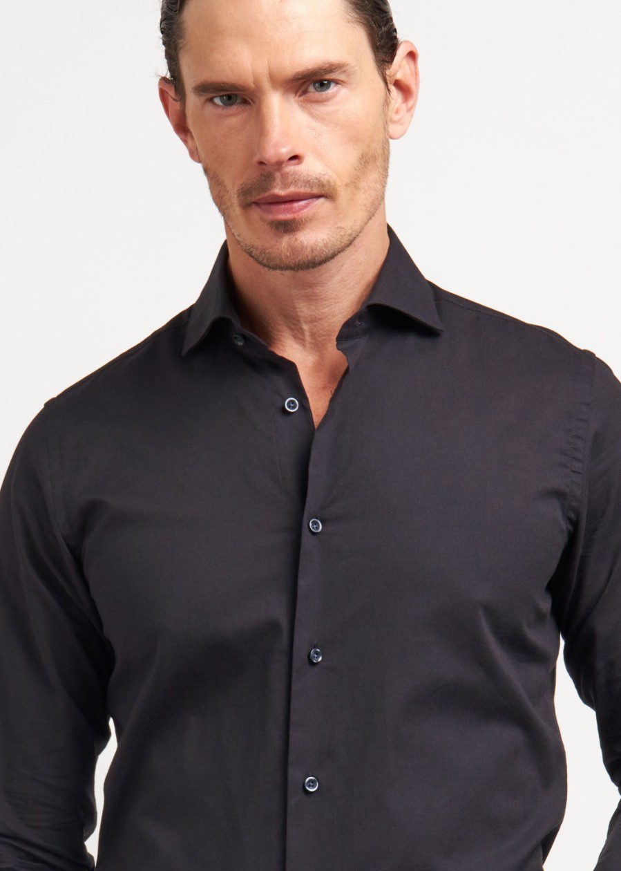 Uomo Conbipel Camicie | Camicia Slim Fit Nero